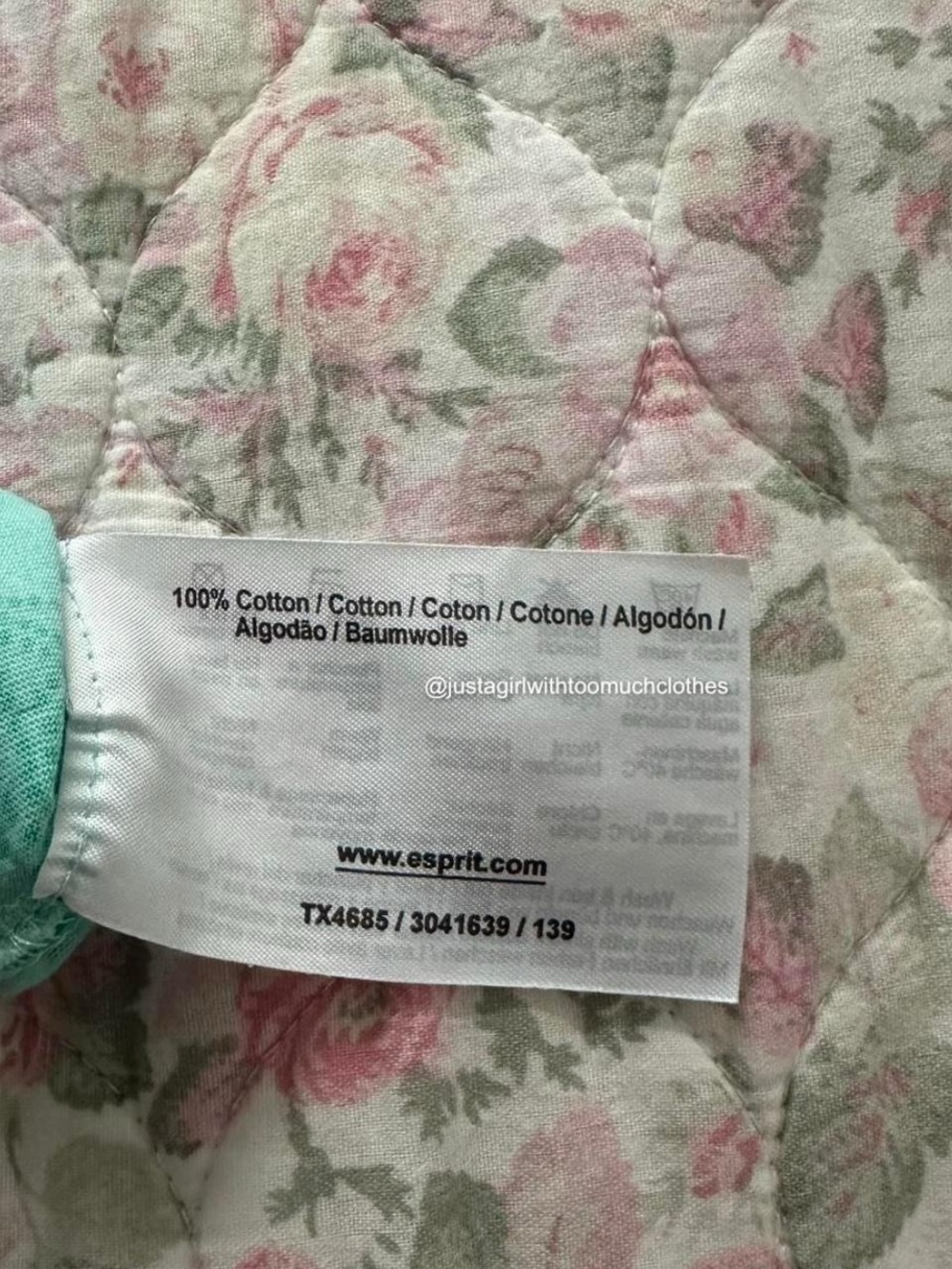 Turquoise Floral Cami Tank Top - Picture 5 of 6